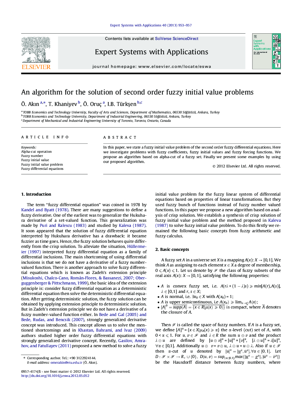 An algorithm for the solution of second order fuzzy initial value problems