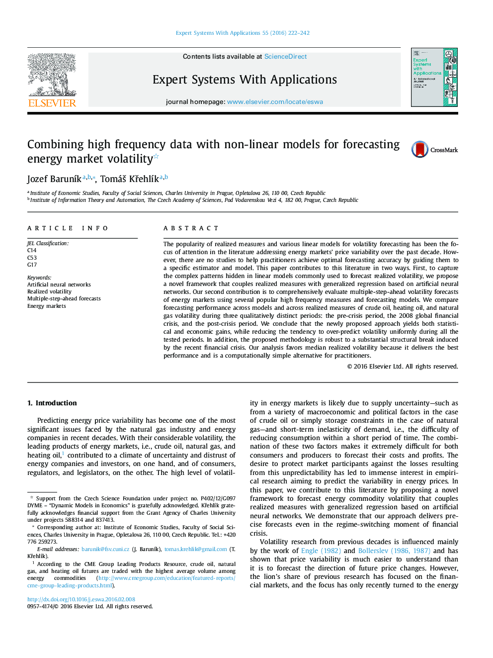 Combining high frequency data with non-linear models for forecasting energy market volatility 