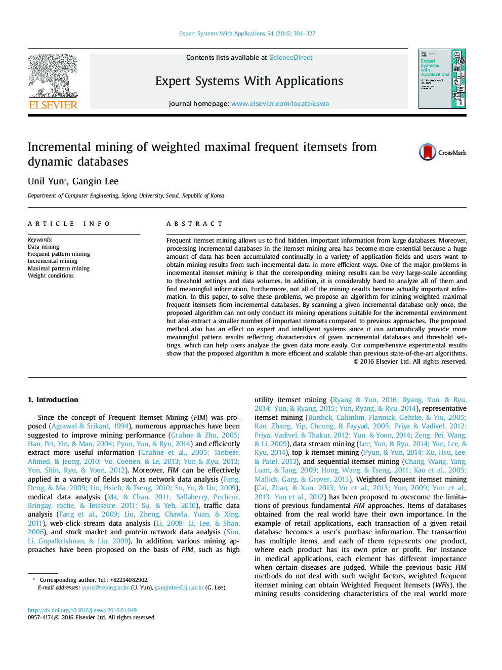 Incremental mining of weighted maximal frequent itemsets from dynamic databases
