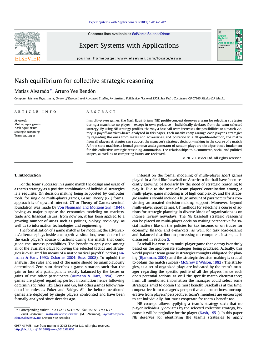 Nash equilibrium for collective strategic reasoning