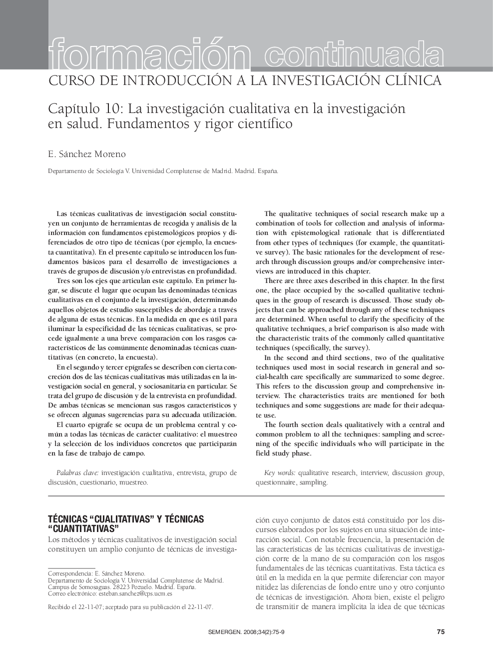 Capítulo 10: La investigación cualitativa en la investigación en salud. Fundamentos y rigor científico