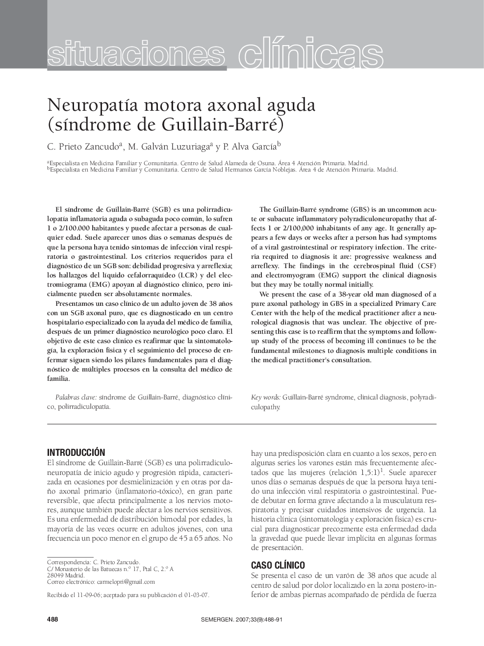 NeuropatÃ­a motora axonal aguda (sÃ­ndrome de Guillain-Barré)