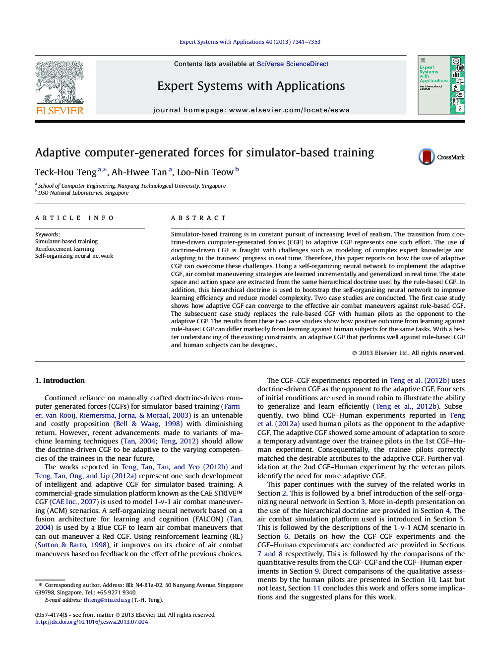 Adaptive computer-generated forces for simulator-based training