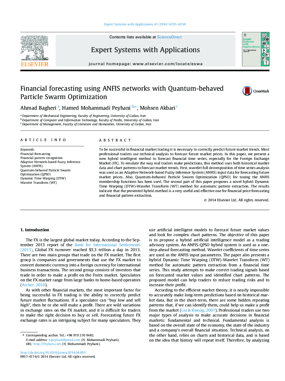 Financial forecasting using ANFIS networks with Quantum-behaved Particle Swarm Optimization