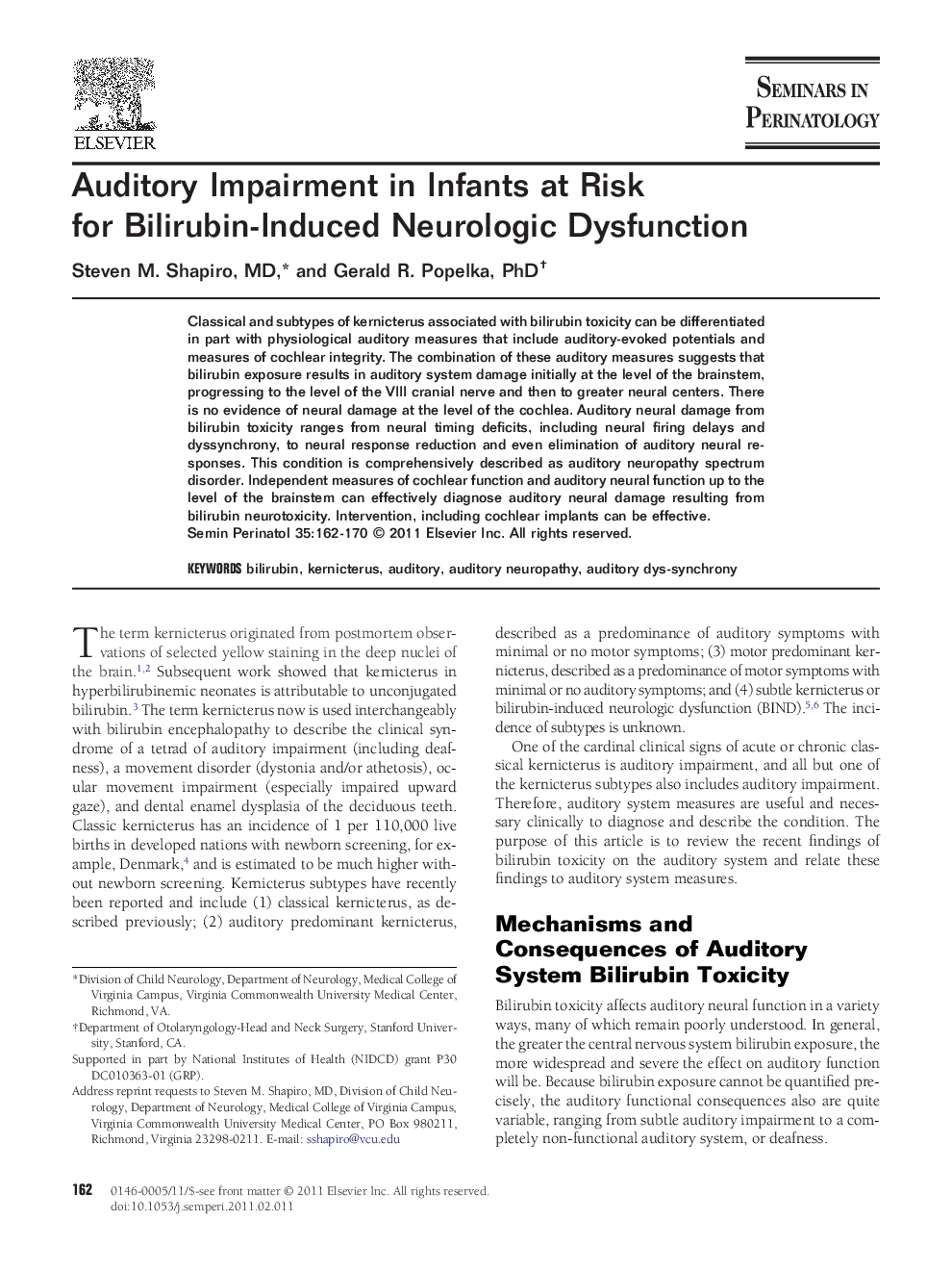 Auditory Impairment in Infants at Risk for Bilirubin-Induced Neurologic Dysfunction 