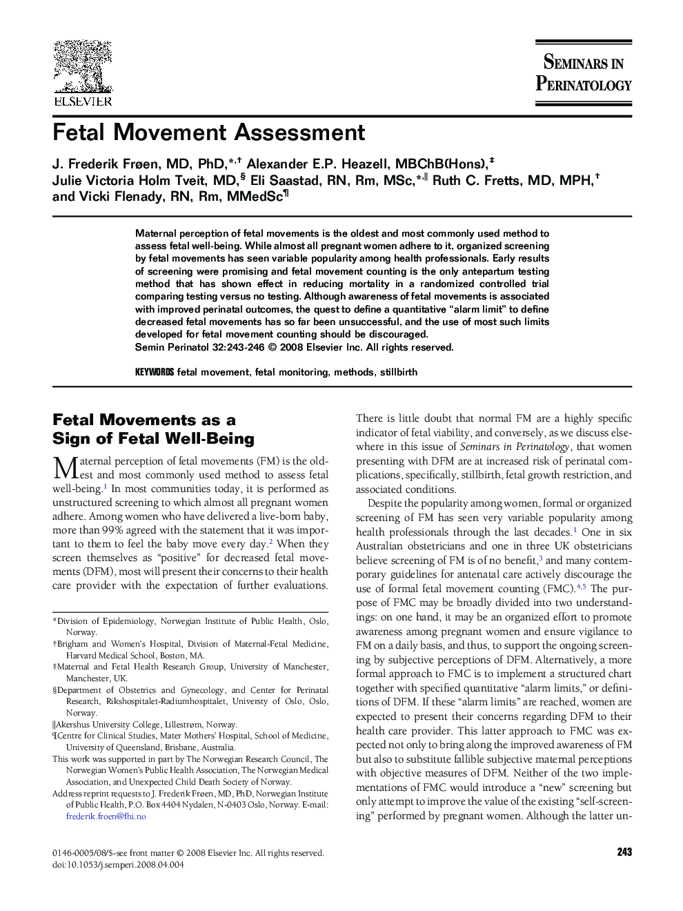 Fetal Movement Assessment 