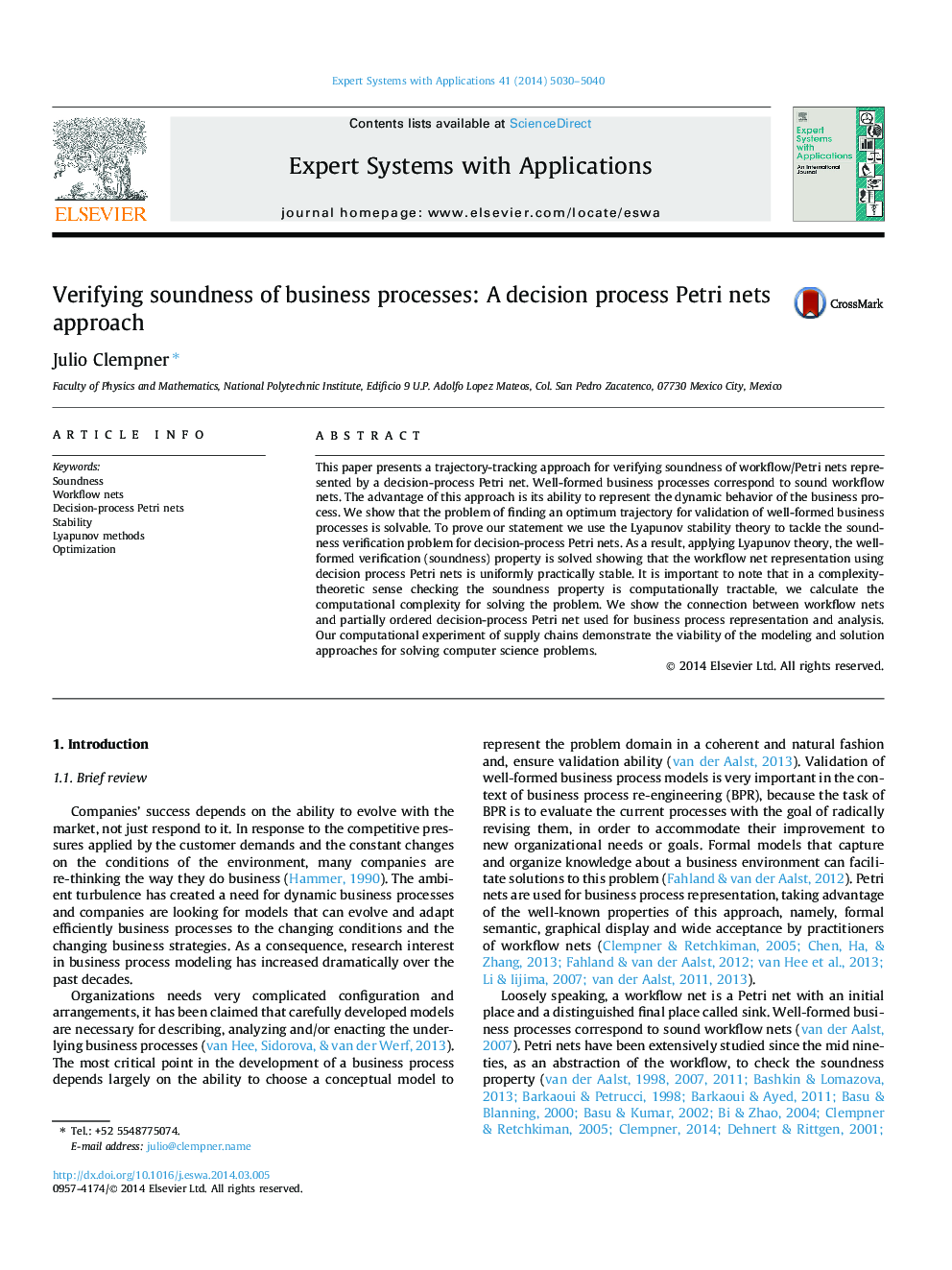 Verifying soundness of business processes: A decision process Petri nets approach