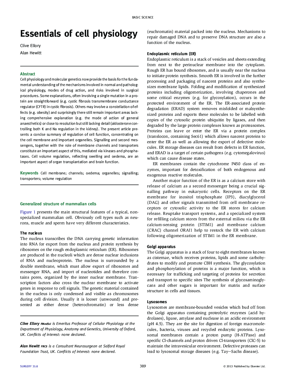 Essentials of cell physiology