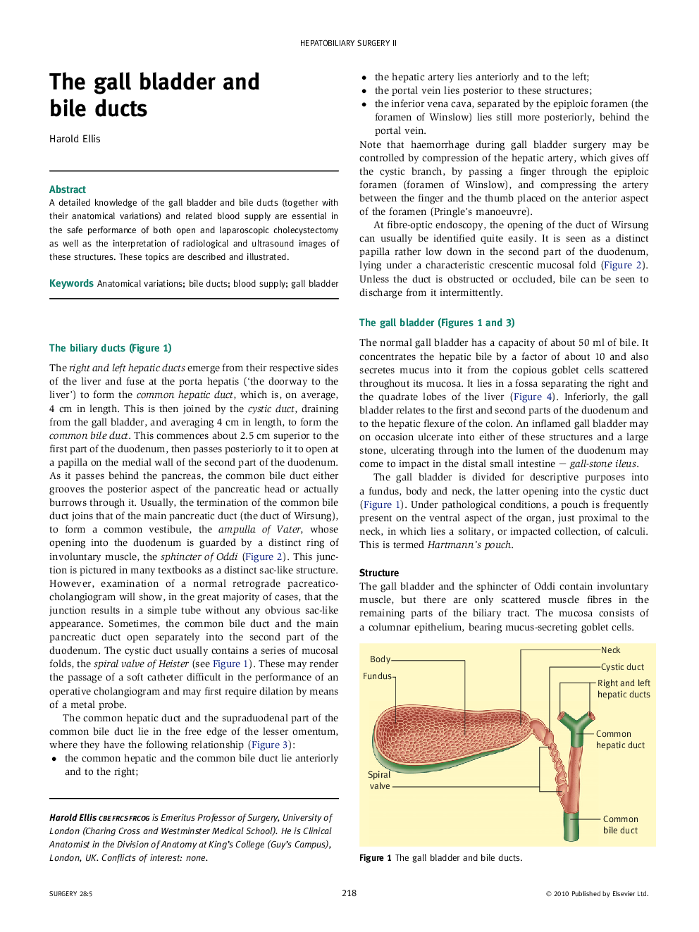 The gall bladder and bile ducts