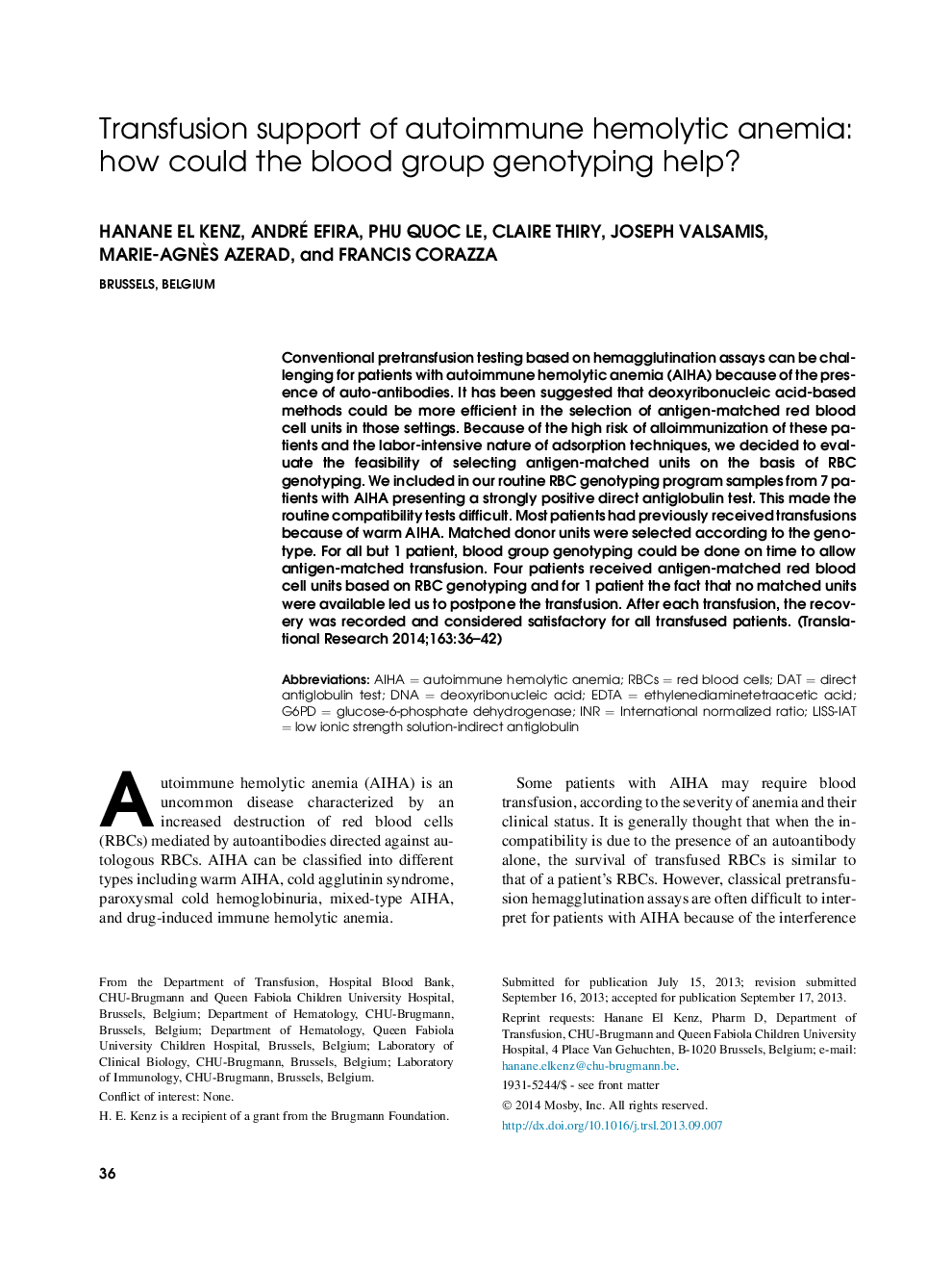 Transfusion support of autoimmune hemolytic anemia: how could the blood group genotyping help? 