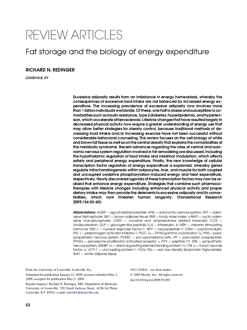 Fat storage and the biology of energy expenditure