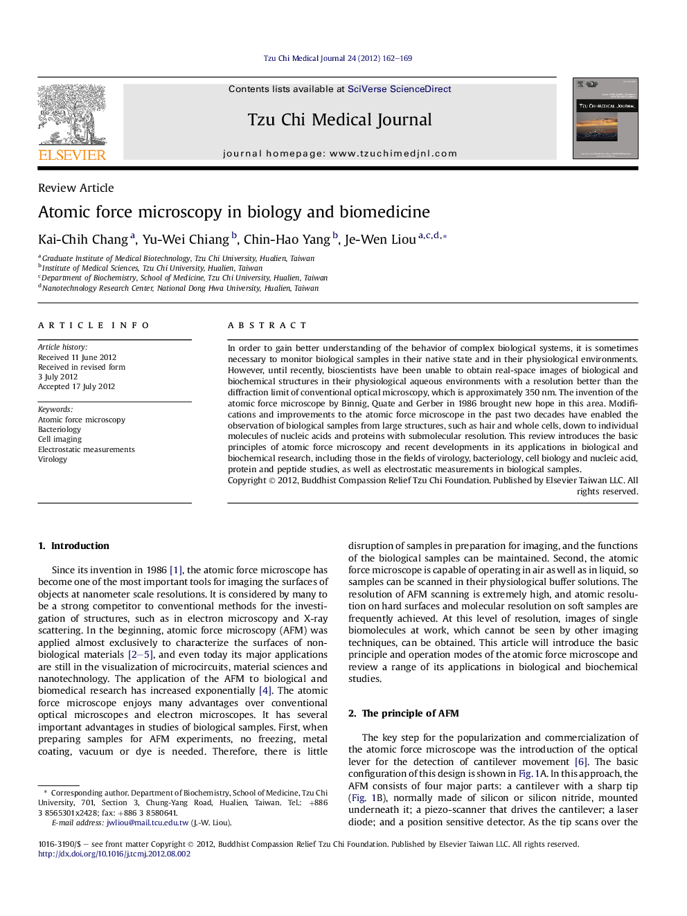 Atomic force microscopy in biology and biomedicine