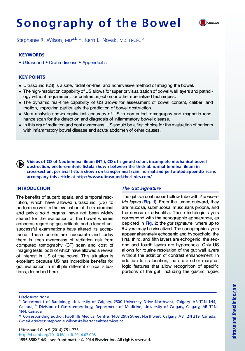 Sonography of the Bowel