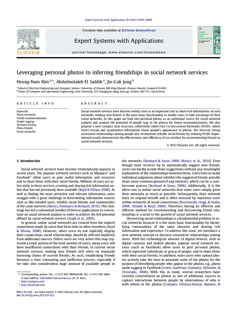 Leveraging personal photos to inferring friendships in social network services