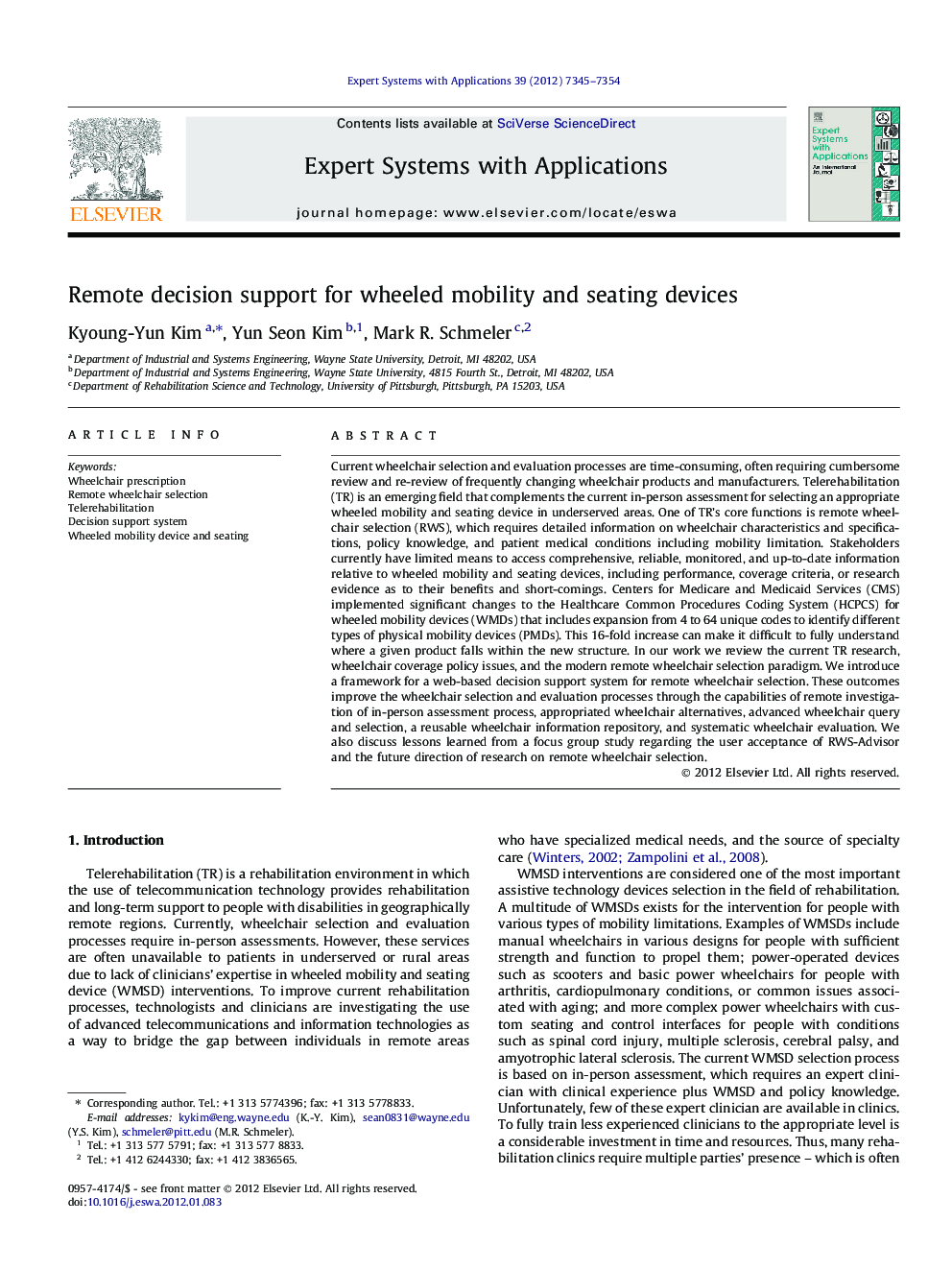 Remote decision support for wheeled mobility and seating devices