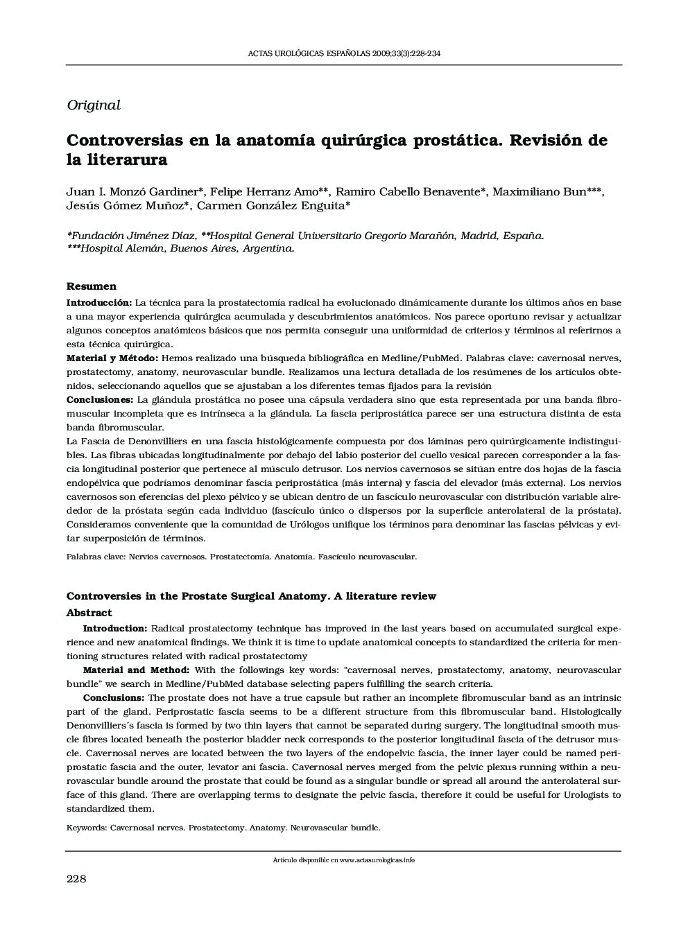 Controversias en la anatomía quirúrgica prostática. Revisión de la literarura