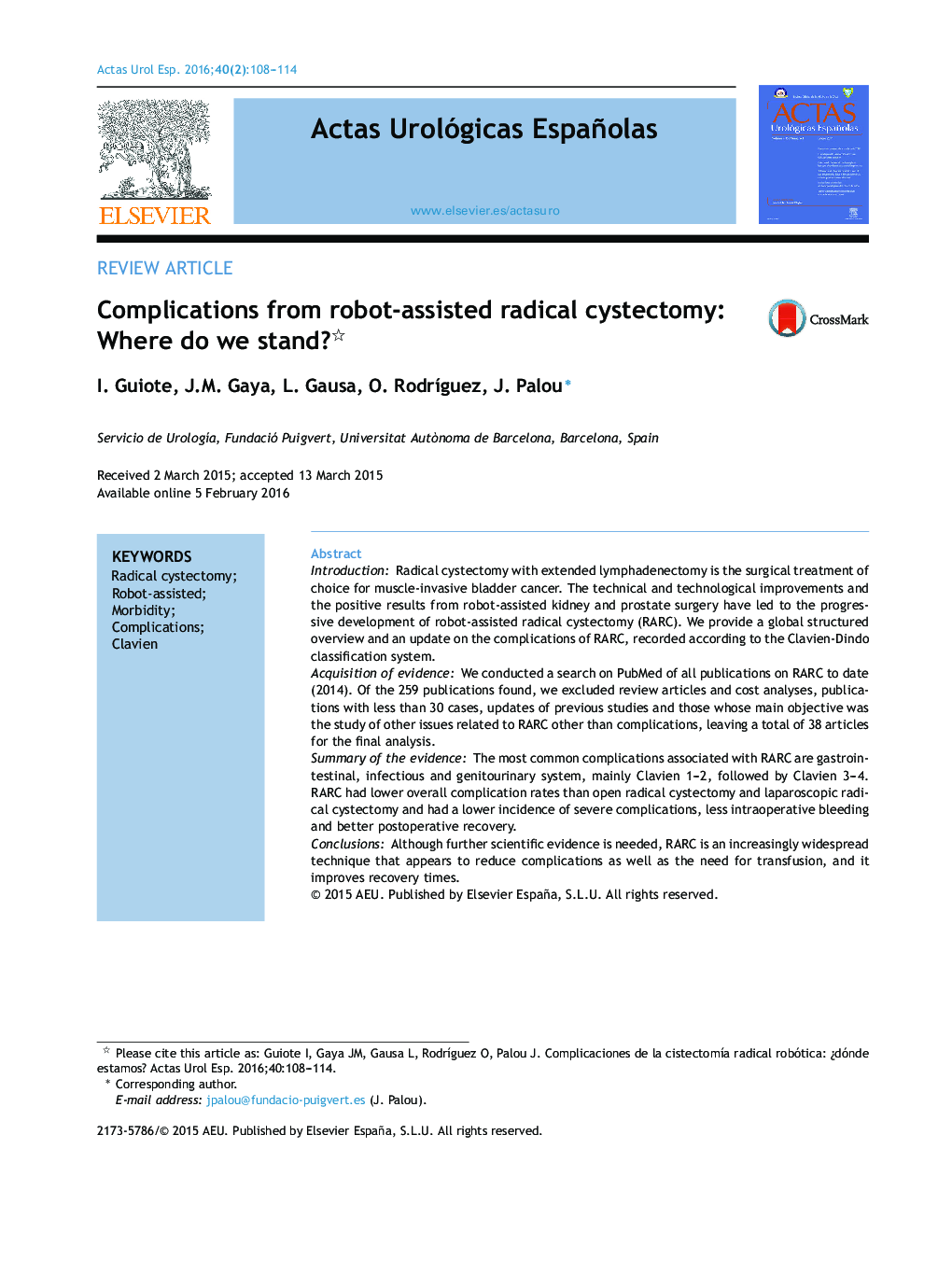 Complications from robot-assisted radical cystectomy: Where do we stand? 