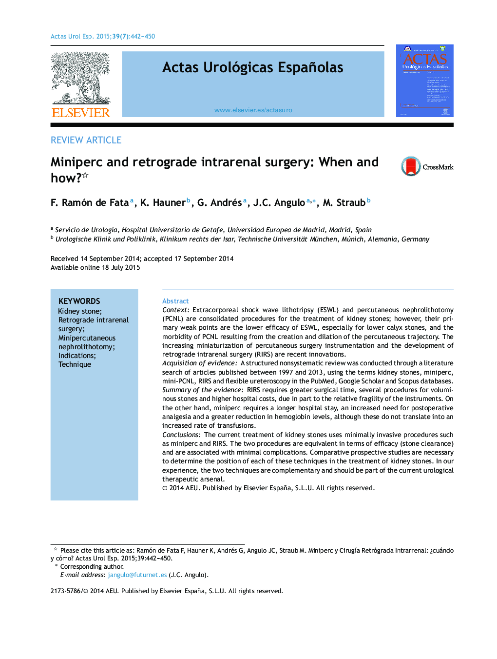 Miniperc and retrograde intrarenal surgery: When and how?