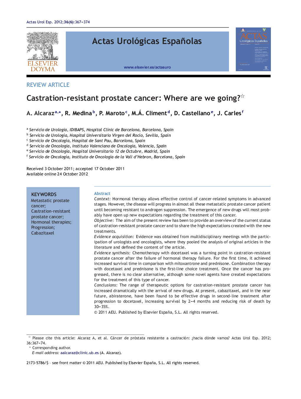 Castration-resistant prostate cancer: Where are we going?