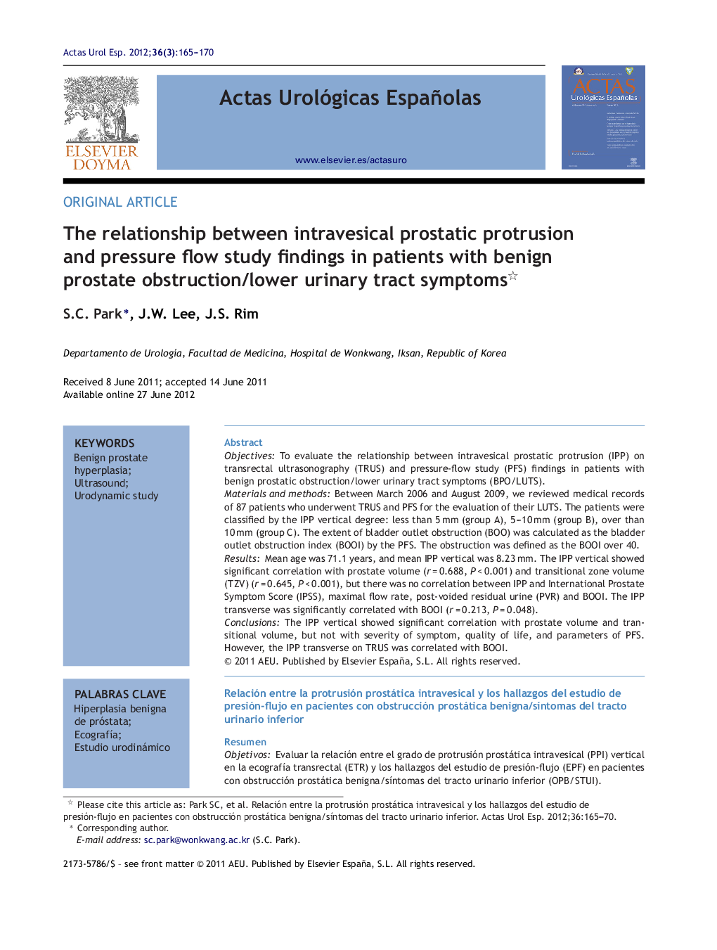 The relationship between intravesical prostatic protrusion and pressure flow study findings in patients with benign prostate obstruction/lower urinary tract symptoms