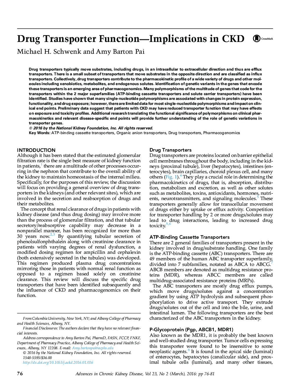 Drug Transporter Function-Implications in CKD