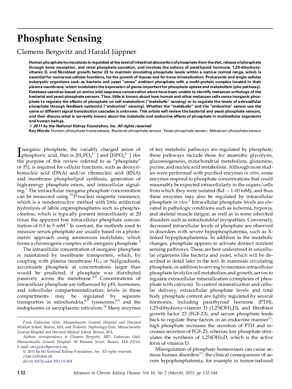 عکس صفحه اول مقاله: Phosphate Sensing Phosphate Sensing
