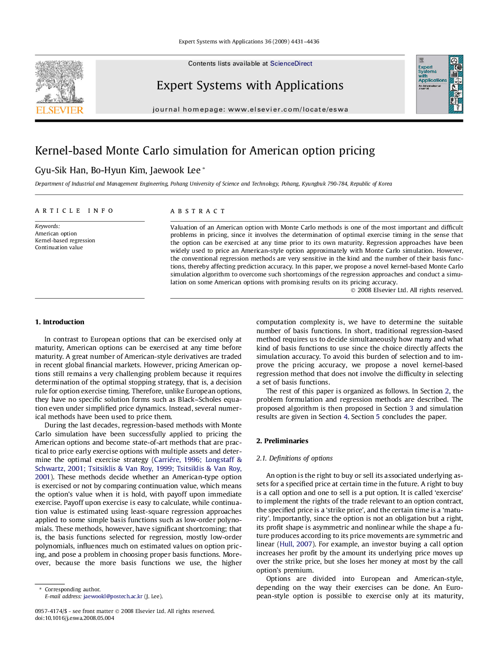 Kernel-based Monte Carlo simulation for American option pricing