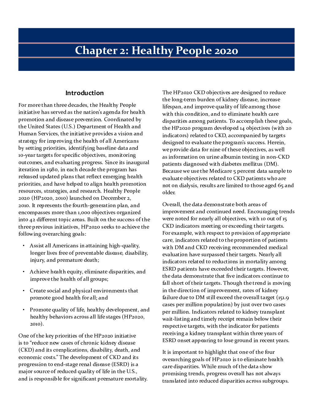 Chapter 2: Healthy People 2020
