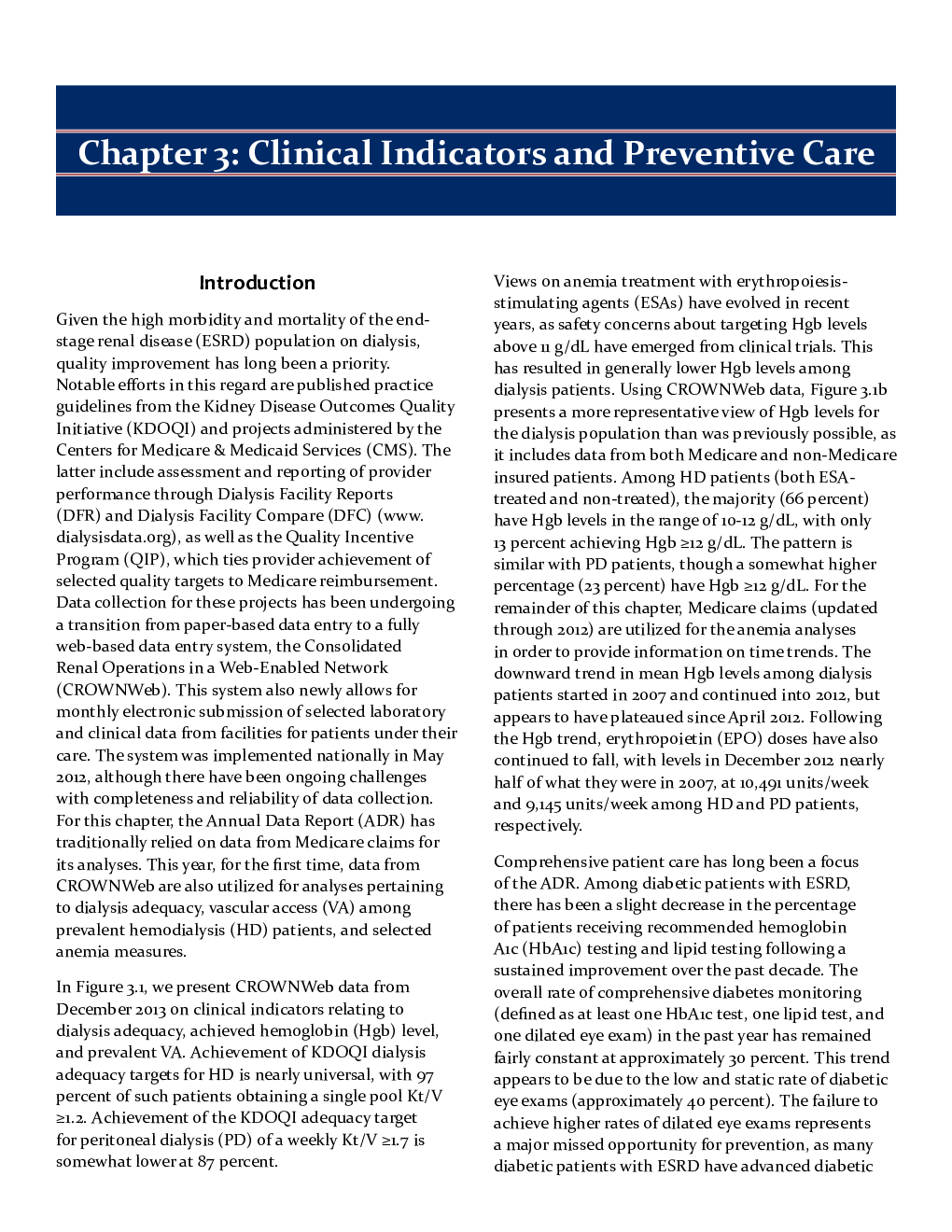 Chapter 3: Clinical Indicators and Preventive Care