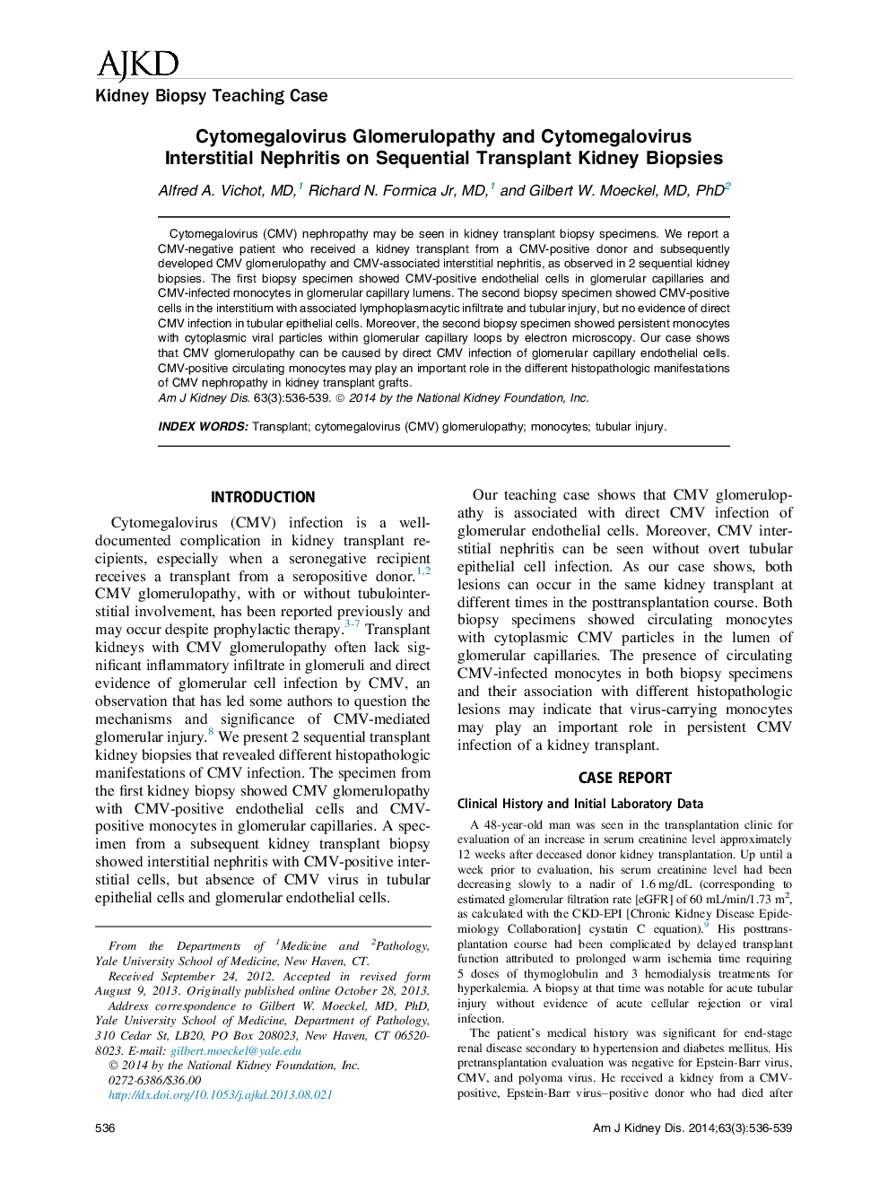 گلومرولوپاتی سیتومگالوویروس و نفریت بینابینی سیتومگالوویروس بر روی بیوپسی کلیوی پیوند 