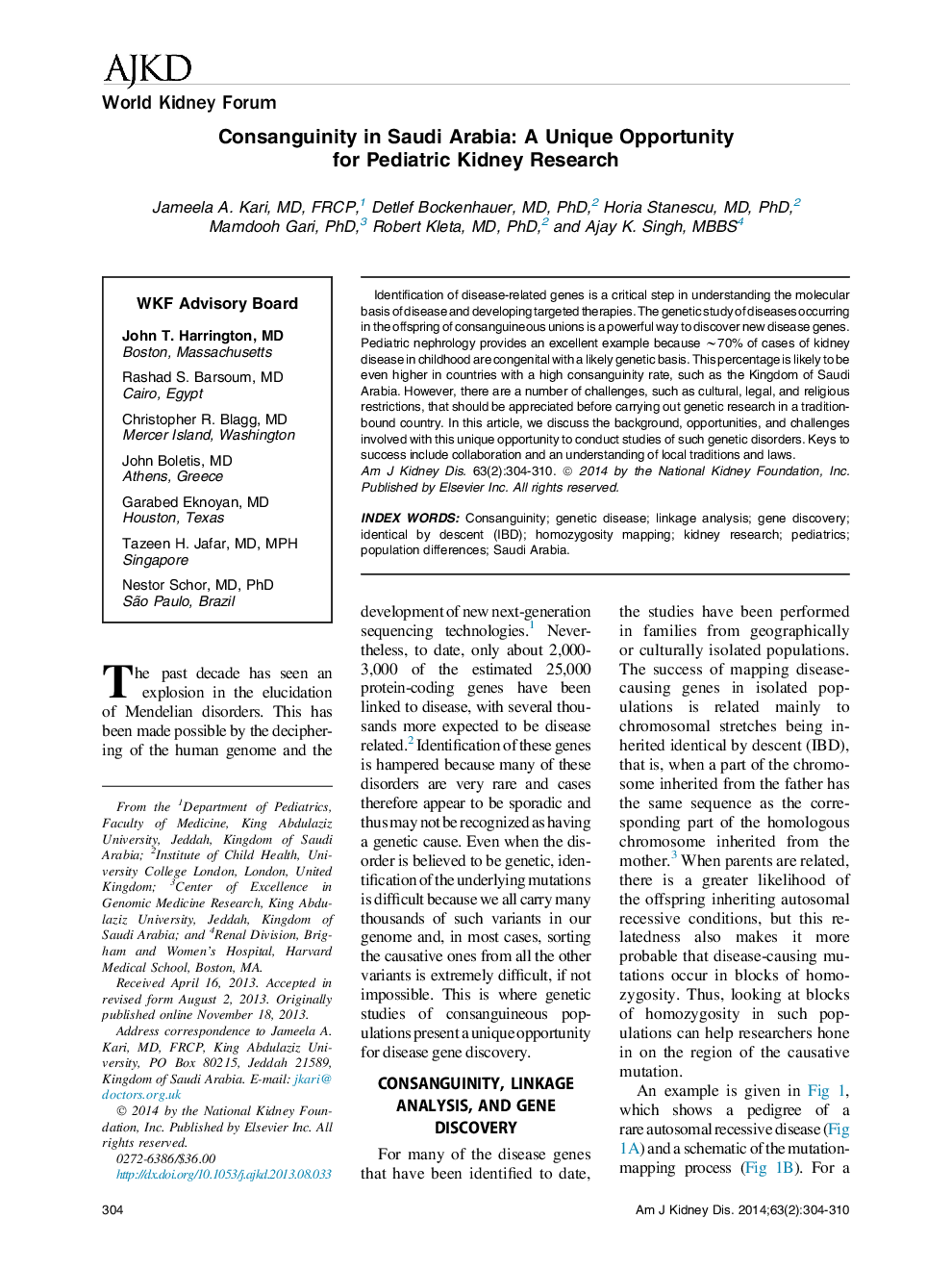 Consanguinity in Saudi Arabia: A Unique Opportunity for Pediatric Kidney Research