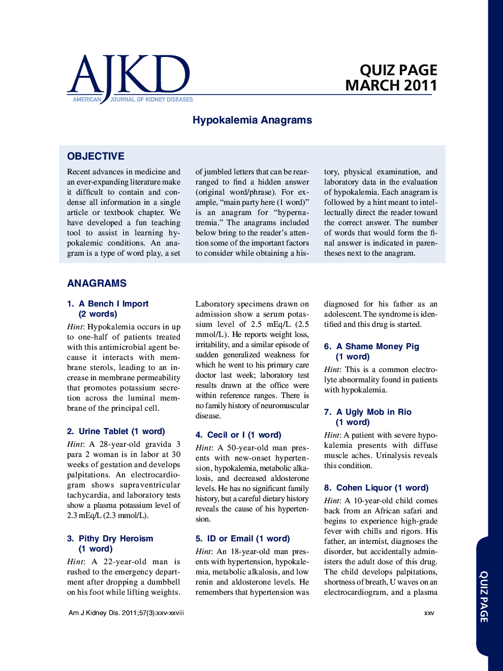 Quiz Page March 2011
