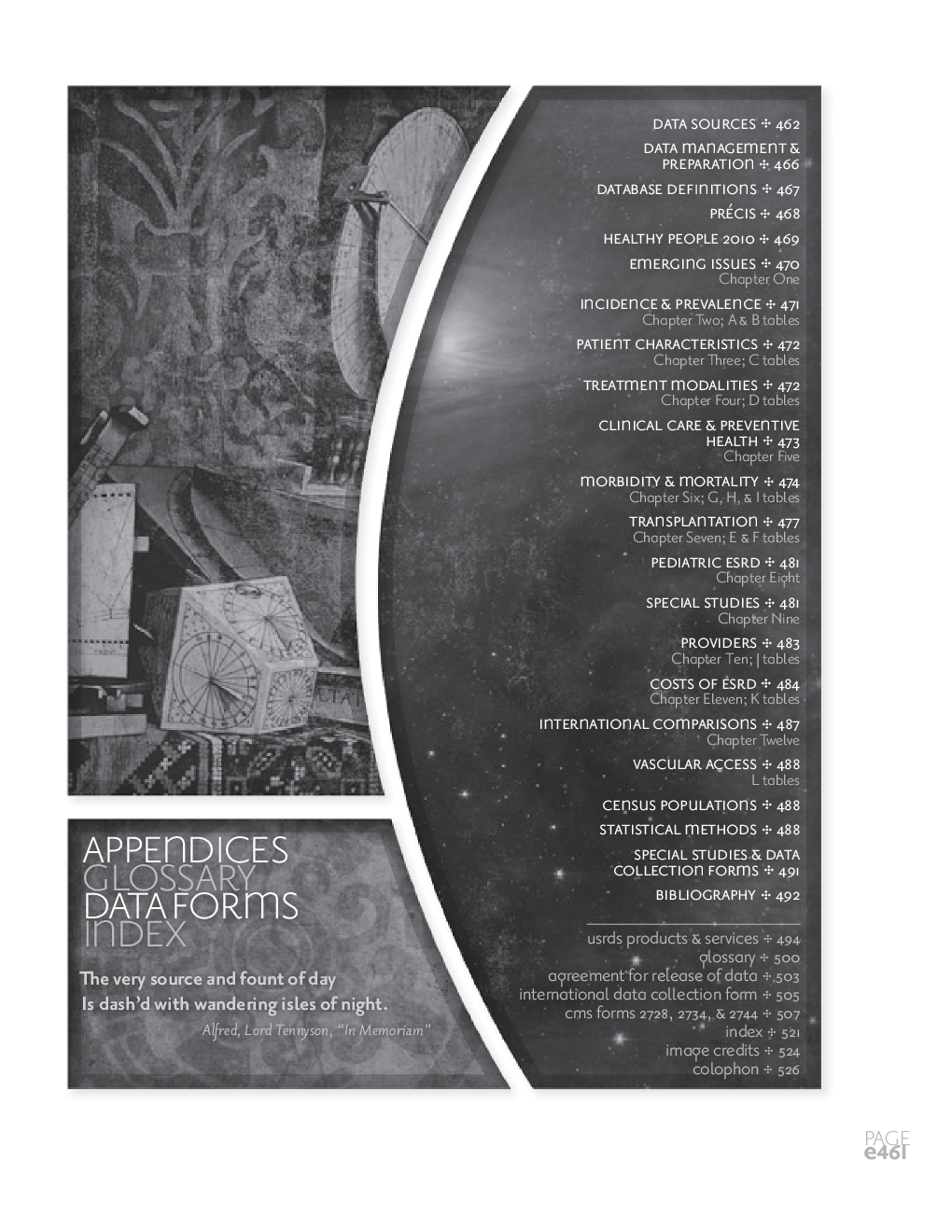 Appendices, Glossary, Data Forms, Index