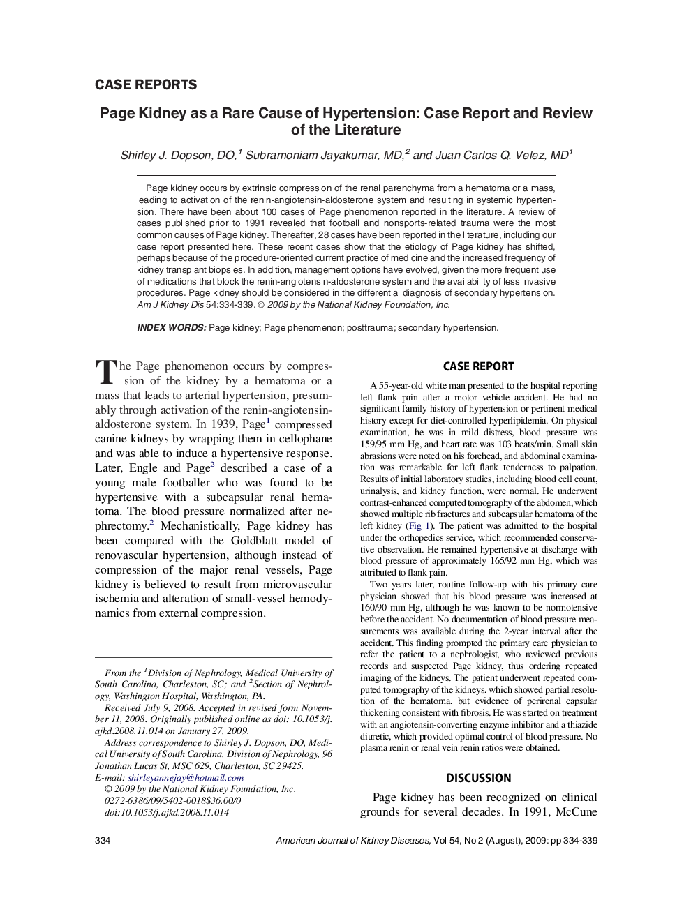 Page Kidney as a Rare Cause of Hypertension: Case Report and Review of the Literature