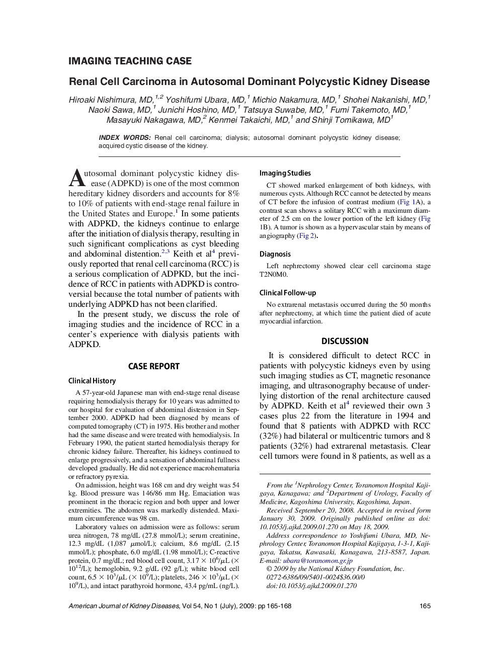 Renal Cell Carcinoma in Autosomal Dominant Polycystic Kidney Disease