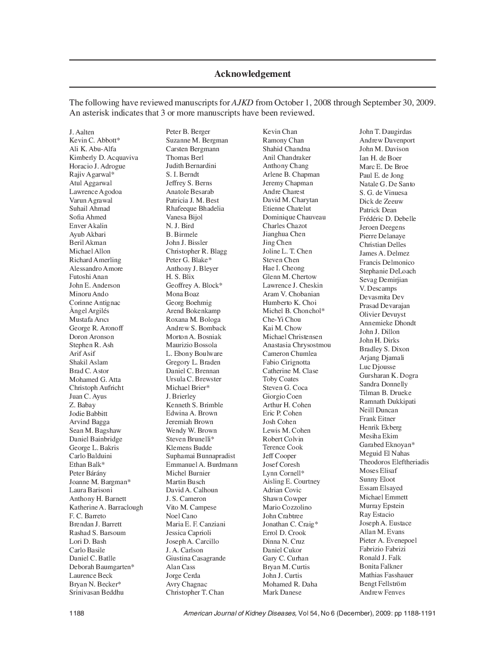 Acknowledgement