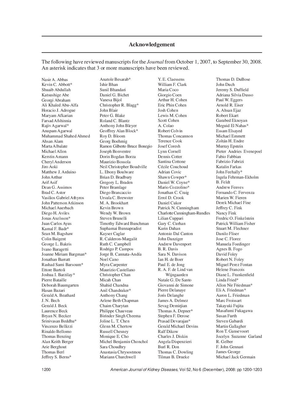 Acknowledgement