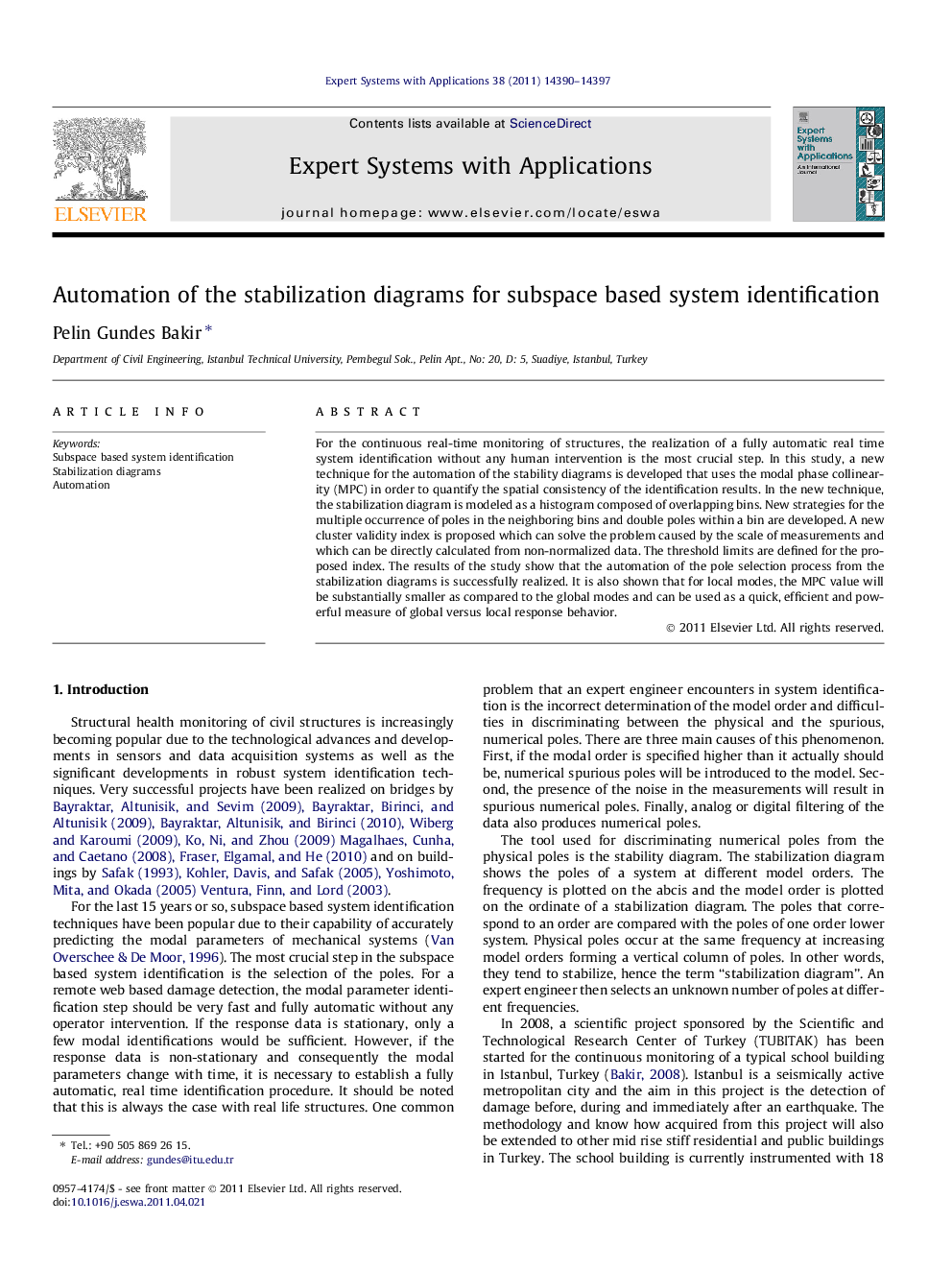 Automation of the stabilization diagrams for subspace based system identification