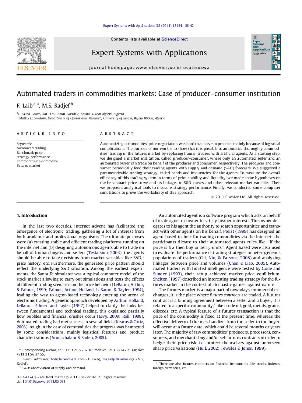 Automated traders in commodities markets: Case of producer–consumer institution