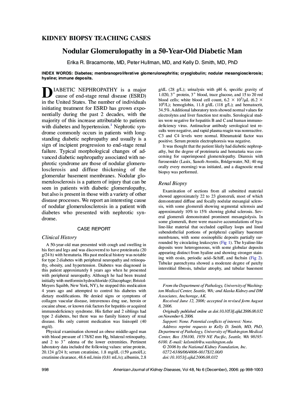 Nodular Glomerulopathy in a 50-Year-Old Diabetic Man