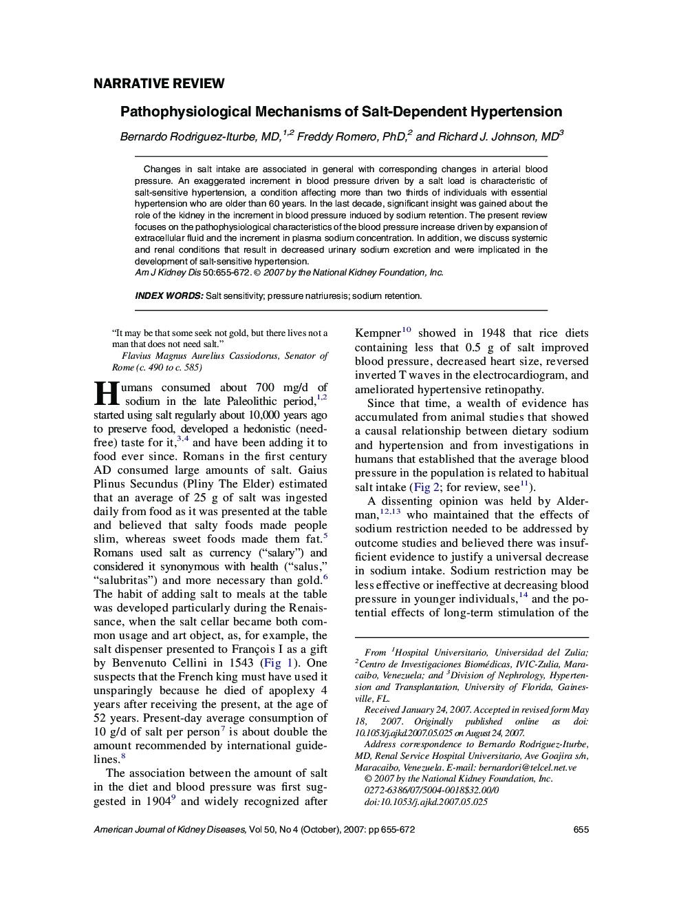 Pathophysiological Mechanisms of Salt-Dependent Hypertension