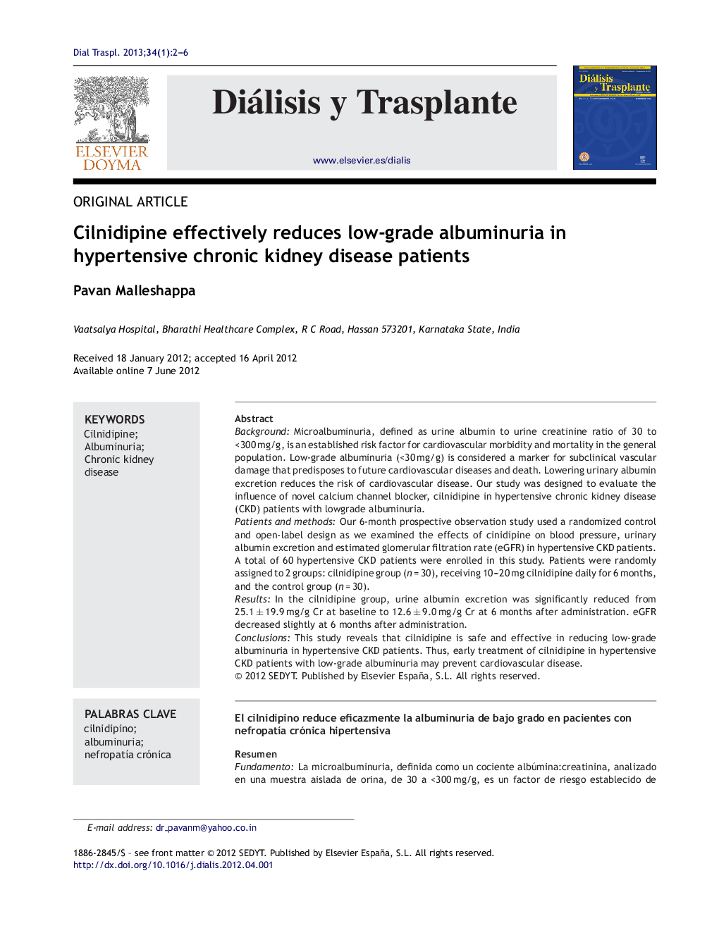 Cilnidipine effectively reduces low-grade albuminuria in hypertensive chronic kidney disease patients