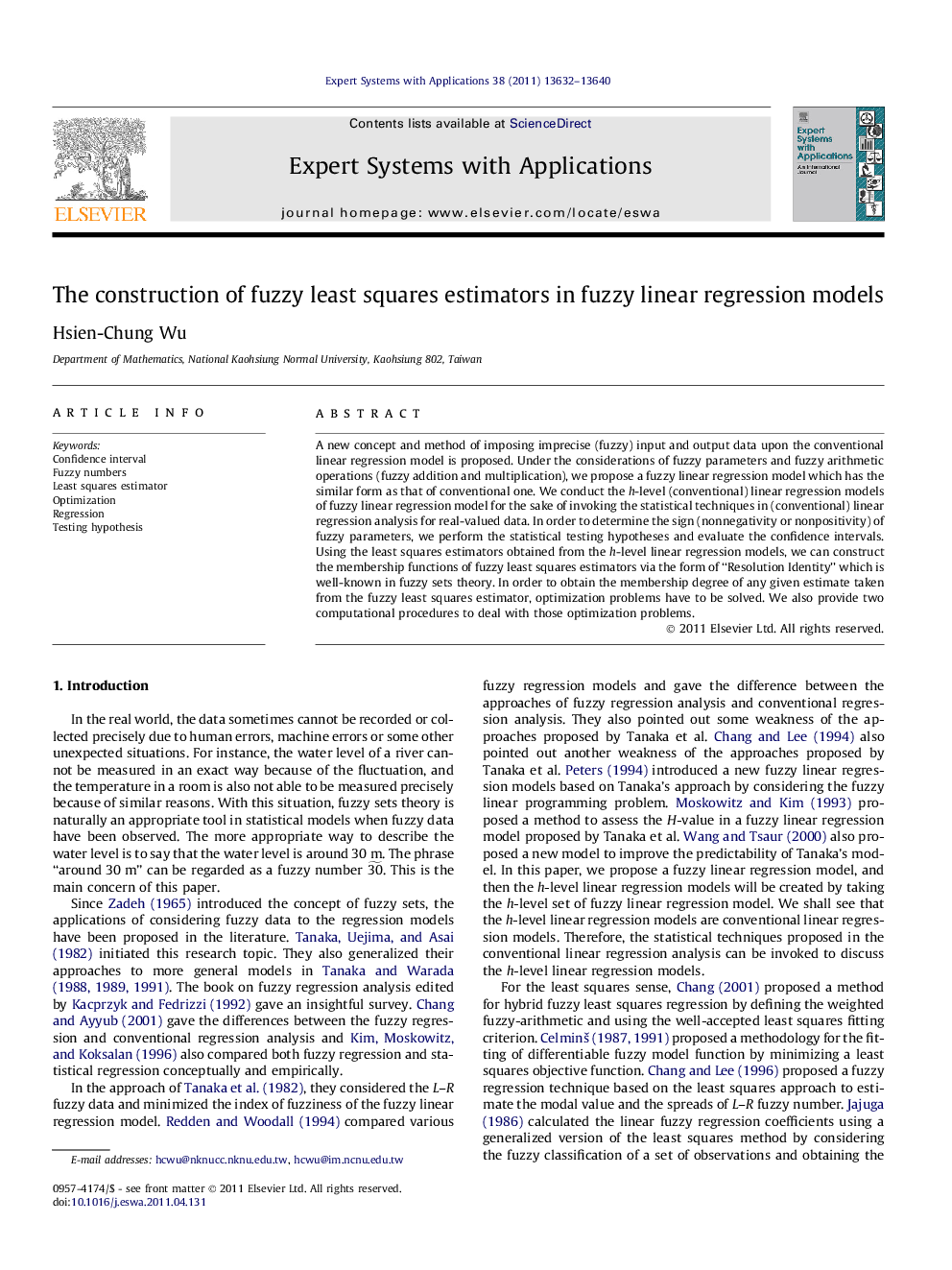 The construction of fuzzy least squares estimators in fuzzy linear regression models