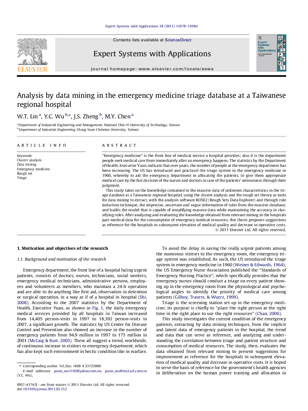 Analysis by data mining in the emergency medicine triage database at a Taiwanese regional hospital