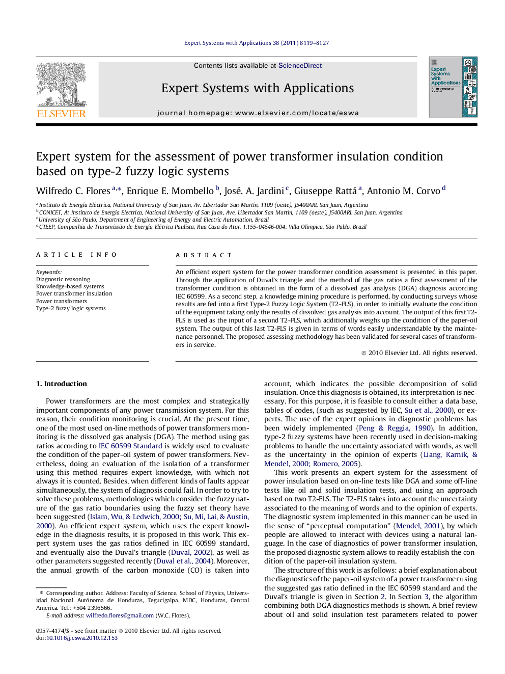 Expert system for the assessment of power transformer insulation condition based on type-2 fuzzy logic systems