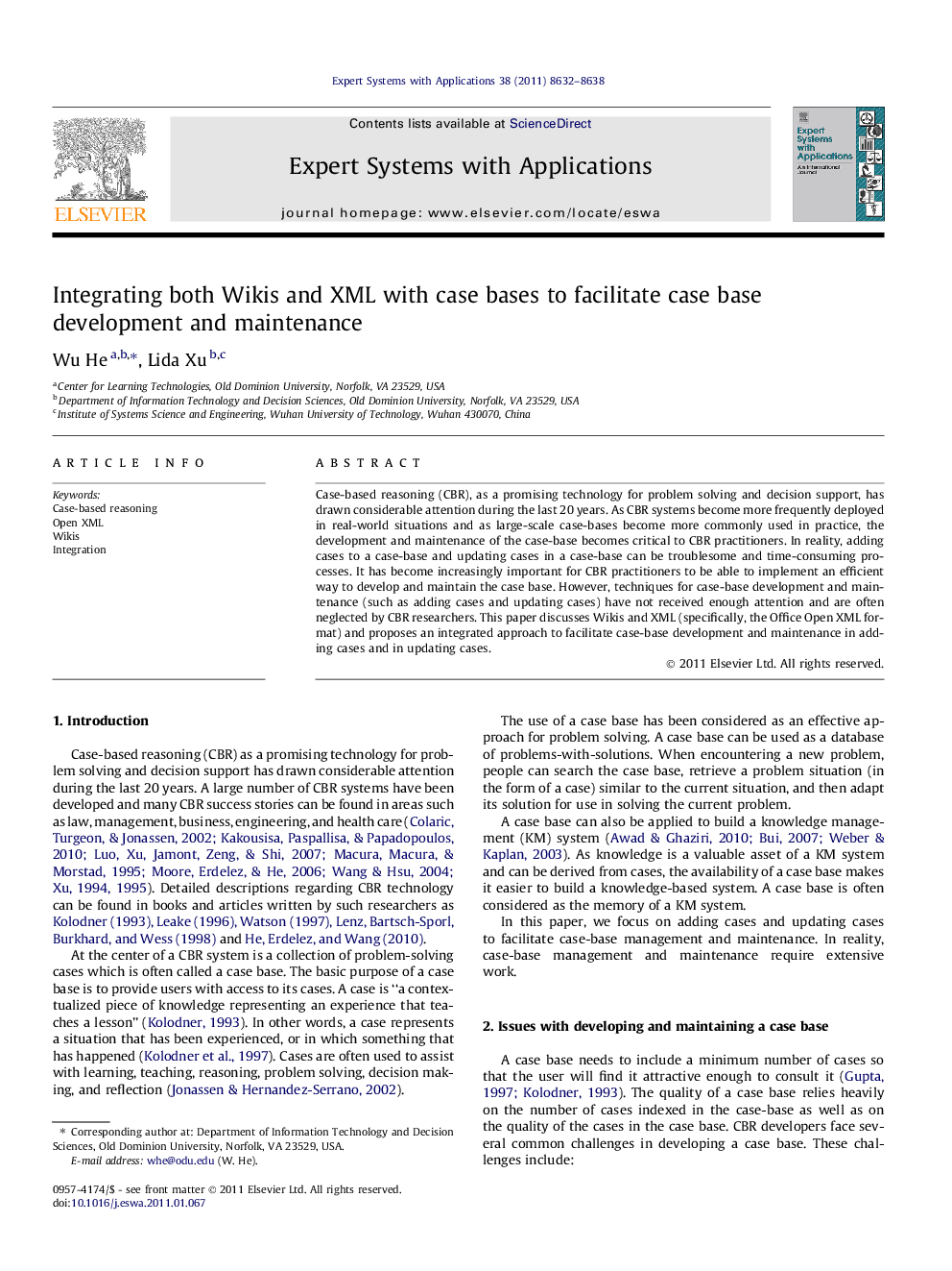 Integrating both Wikis and XML with case bases to facilitate case base development and maintenance