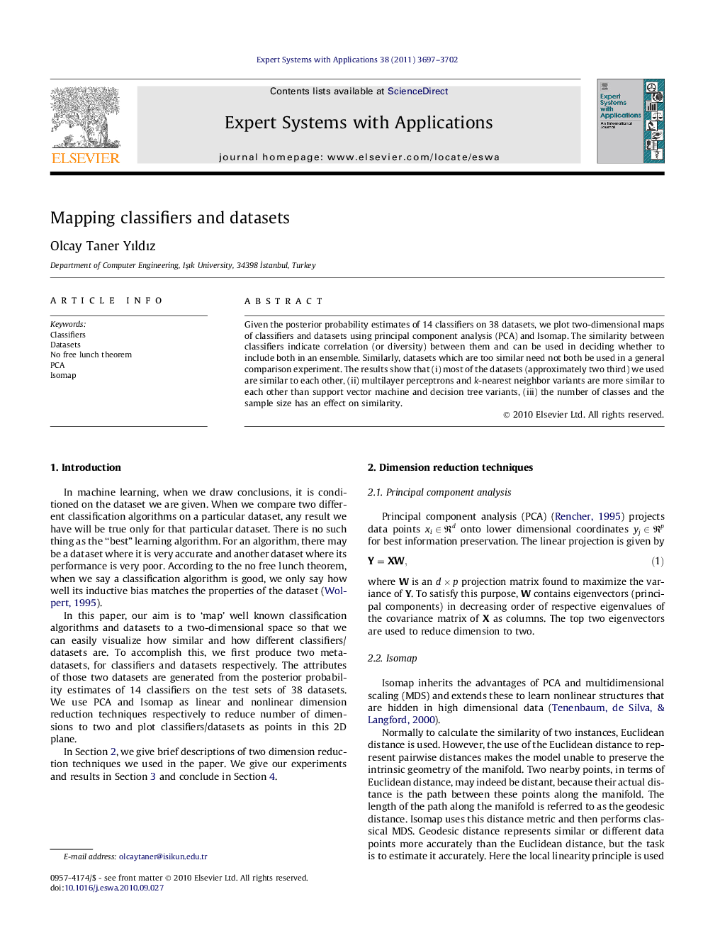 Mapping classifiers and datasets