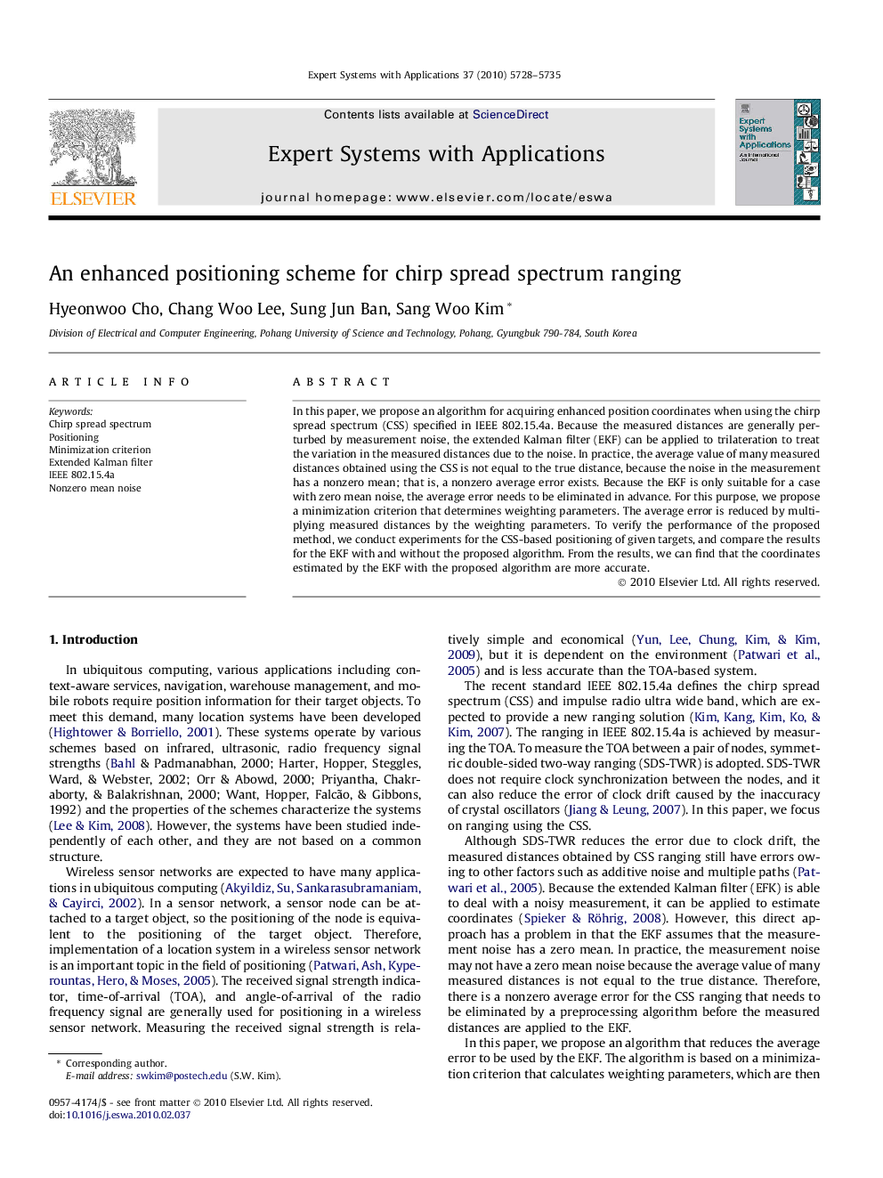 An enhanced positioning scheme for chirp spread spectrum ranging