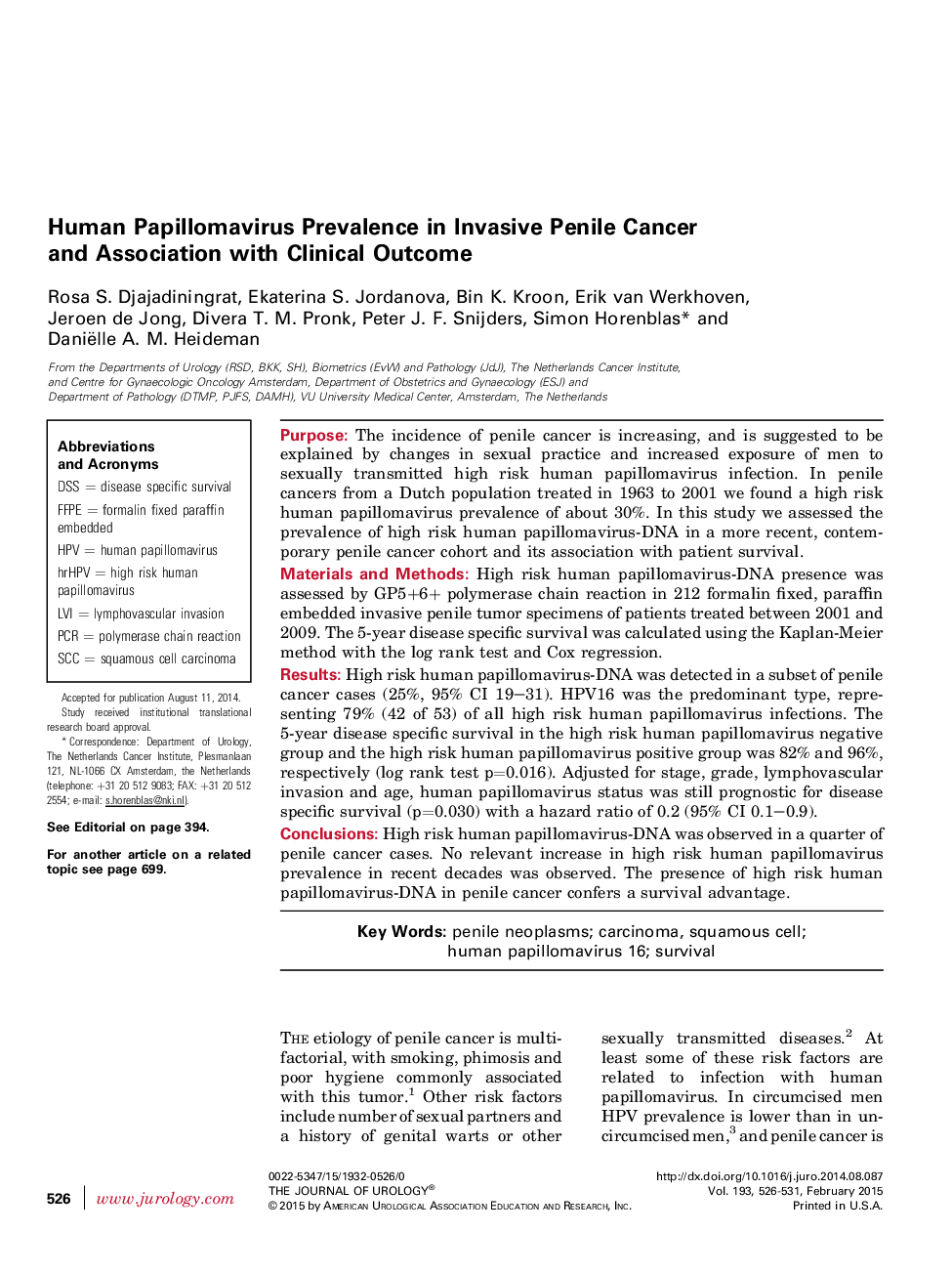 شیوع ویروس پاپیلومای انسانی در سرطان پنومونی تحریک پذیر و ارتباط با نتایج بالینی 