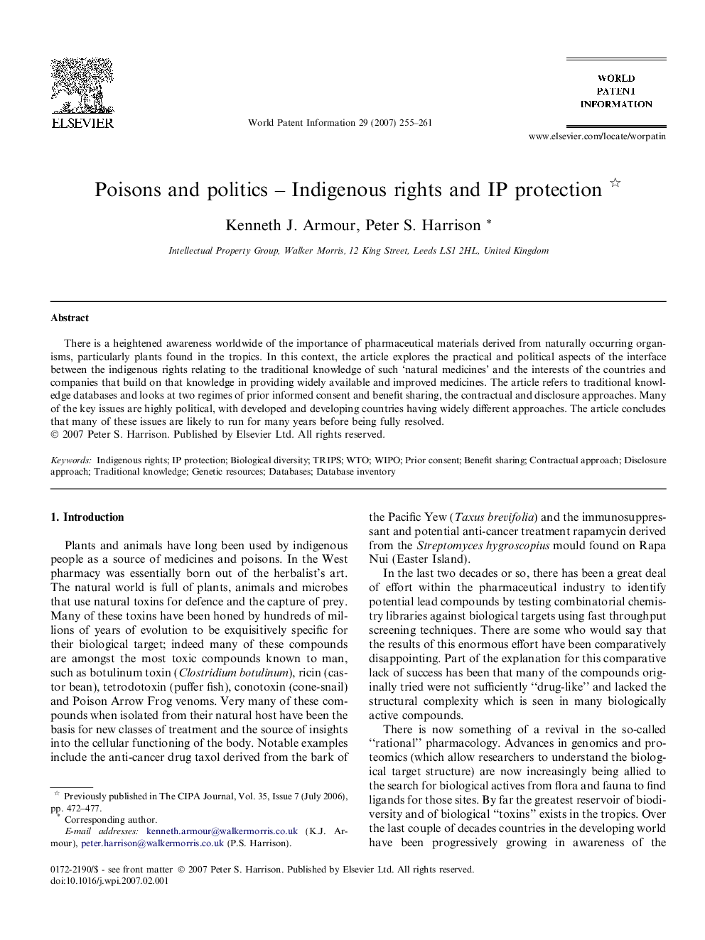 Poisons and politics – Indigenous rights and IP protection 